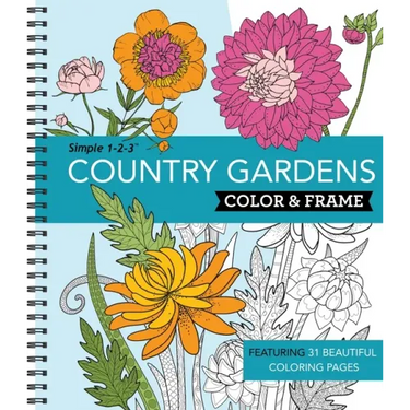 Color & Frame - Country Gardens (Adult Coloring Book)