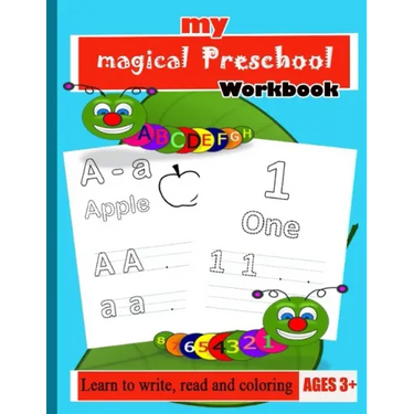 Workbook: My Magical Preschool Workbook: Practice line tracing, pen control to trace and write ABC Letters, Numbers and words, p