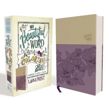 NIV, Beautiful Word Coloring Bible, Large Print, Imitation Leather, Purple/Tan