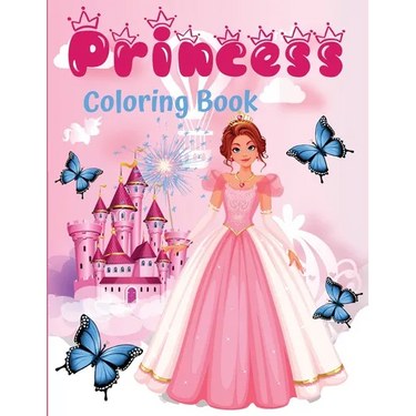 Princess coloring book: 60 unique and beautiful designs for girls aged 3-9 years - a great gift