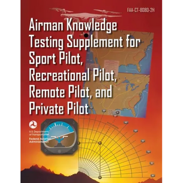 Airman Knowledge Testing Supplement for Sport Pilot, Recreational Pilot, Remote Pilot, and Private Pilot (Faa-Ct-8080-2h)