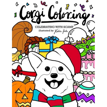 Corgi Coloring: Celebrating with Scamp