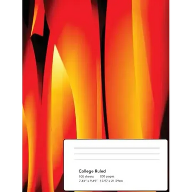 Abstract Flames Composition Notebook: College Ruled 100 Sheets/200 Pages 7.44x9.69