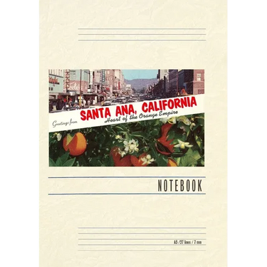 Vintage Lined Notebook Greetings from Santa Ana, California