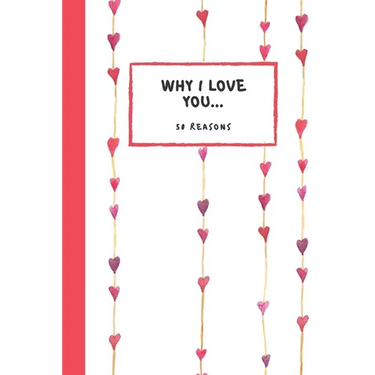 Why I Love you 50 Reasons: Fill in the Blank Book, Soft Matt Cover, Romantic Valentines Day Gift, Personalized Gift, Couples Journal