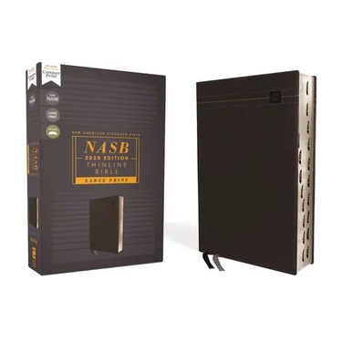 Nasb, Thinline Bible, Large Print, Leathersoft, Black, Red Letter Edition, 2020 Text, Thumb Indexed, Comfort Print