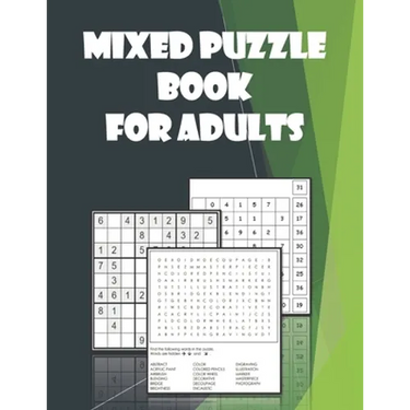 Mixed Puzzle book for Adults: Word search, Sudoku, Number Blocks - Brain teasers for adults