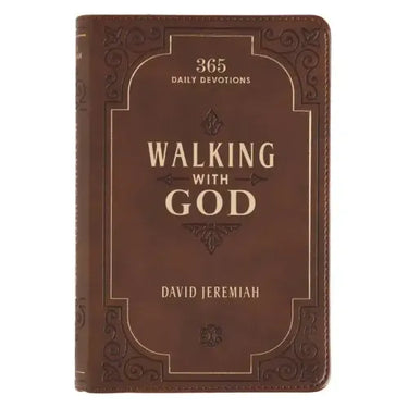 Walking with God Devotional - Brown Faux Leather Daily Devotional for Men & Women 365 Daily Devotions