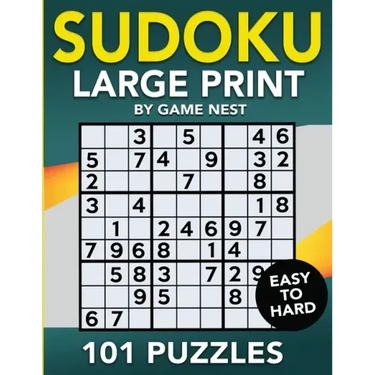 Sudoku Large Print 101 Puzzles Easy to Hard: One Puzzle Per Page - Easy, Medium, and Hard Large Print Puzzle Book For Adults
