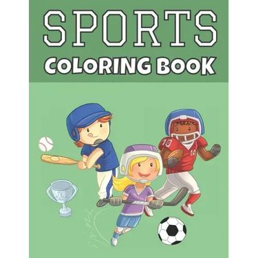 Sports Coloring Book: For Kids - Baseball, Football, Hockey, Soccer & Tennis - Large Print