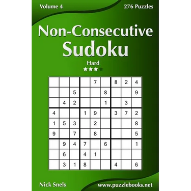 Non-Consecutive Sudoku - Hard - Volume 4 - 276 Logic Puzzles