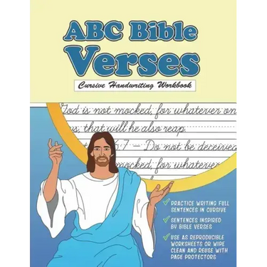 Cursive Handwriting Workbook: ABC Bible Verses: Christian Cursive Tracing Book with Reproducible Worksheets