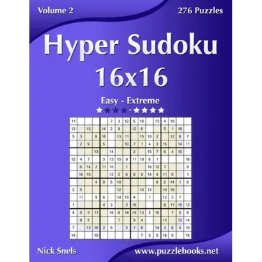 Hyper Sudoku 16x16 - Easy to Extreme - Volume 2 - 276 Puzzles