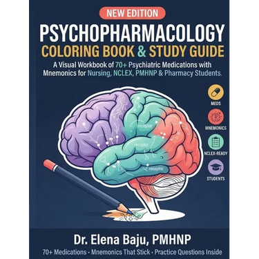 Psychopharmacology Coloring Book & Study Guide