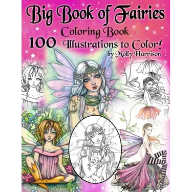 Big Book of Fairies Coloring Book - 100 Pages of Flower Fairies, Celestial Fairies, and Fairies with their Companions: 100 Line Art Illustrations to C