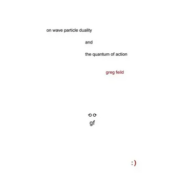 On Wave Particle Duality and the Quantum of Action