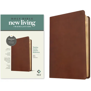 NLT Thinline Center-Column Reference Bible, Filament Enabled (Leatherlike, Rustic Brown, Red Letter)