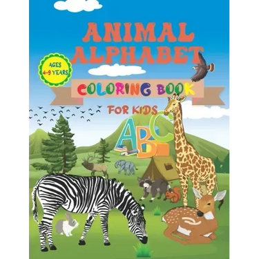 Animal Alphabet Coloring Book For Kids Ages 4-9 Years: Fun Learning English Alphabet Coloring Book With Animals