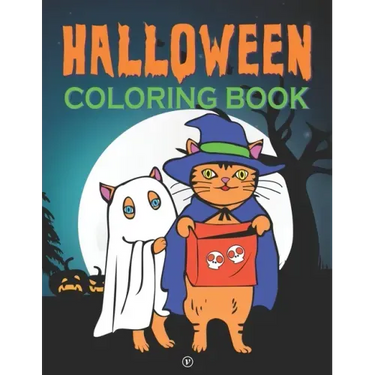 Halloween Coloring Book: A Cute Spooky Fun and Stress-Relieving Non-Candy Halloween Trick or Treat Gift for Children and Adults