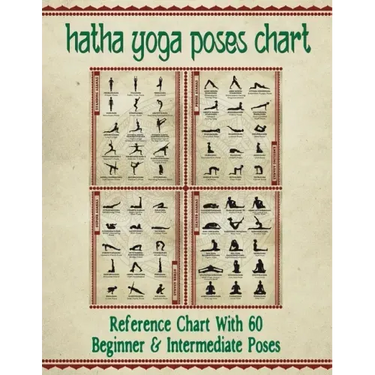 Hatha Yoga Poses Chart: 60 Common Yoga Poses and Their Names - A Reference Guide to Yoga Asanas (Postures) 8.5 x 11" Full-Color 4-Panel Pamphlet