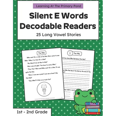 Silent E Words Long Vowel Readers: Decodable Books Grade 1 / Grade 2