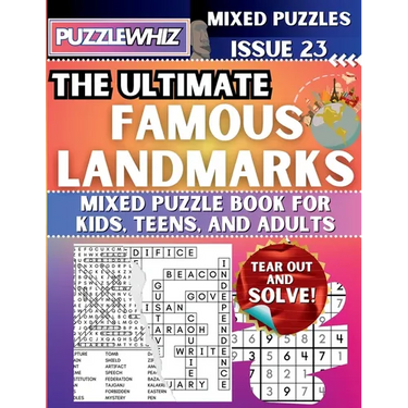 The Ultimate Famous Landmarks Mixed Puzzle Book for Kids, Teens, and Adults: 16 Types of Engaging Variety Puzzles: Word Search and Math Games (Issue 2