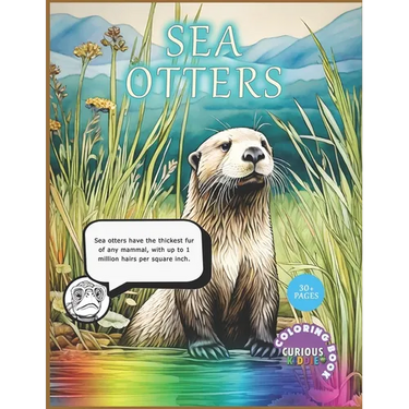 Sea Otters, kids 4-12, aquatic life coloring book: Educational Coloring Book