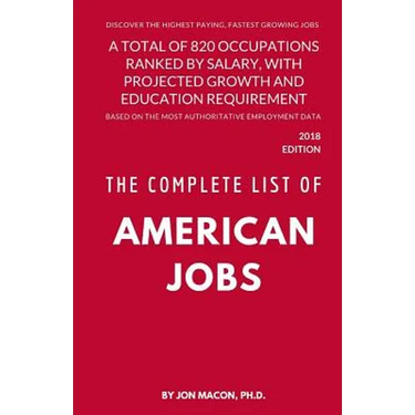 The Complete List of American Jobs: A Total of 820 Occupations Ranked by Salary, With Projected Growth Till 2026 and Education Requirement for Entry L