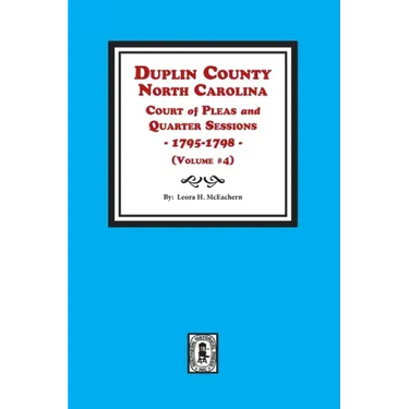 Duplin County, North Carolina Court of Pleas and Quarter Sessions, 1795-1798. Volume #4