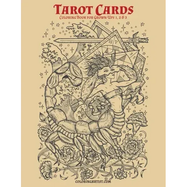 Tarot Cards Coloring Book for Grown-Ups 1, 2 & 3