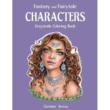 Fantasy and Fairytale CHARACTERS Grayscale Coloring Book