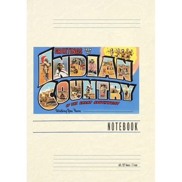 Vintage Lined Notebook Greetings from Indian Country