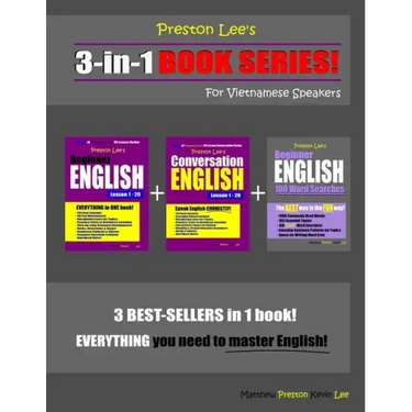 Preston Lee's 3-in-1 Book Series! Beginner English, Conversation English Lesson 1 - 20 & Beginner English 100 Word Searches For Vietnamese Speakers