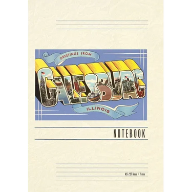 Vintage Lined Notebook Greetings from Galesburg, Illinois