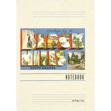 Vintage Lined Notebook Greetings from the Black Hills