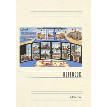 Vintage Lined Notebook Greetings from Glen Ridge, New Jersey