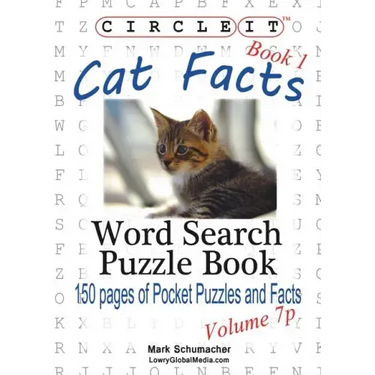 Circle It, Cat Facts, Book 1, Pocket Size, Word Search, Puzzle Book