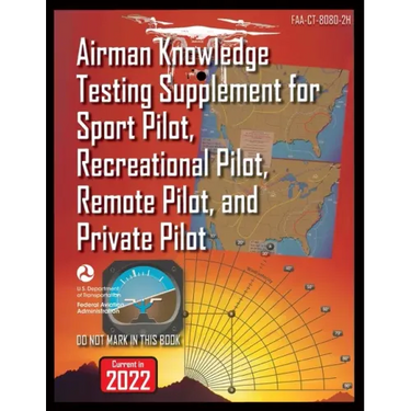 Airman Knowledge Testing Supplement for Sport Pilot, Recreational Pilot, Remote Pilot, and Private Pilot: Faa-Ct-8080-2h