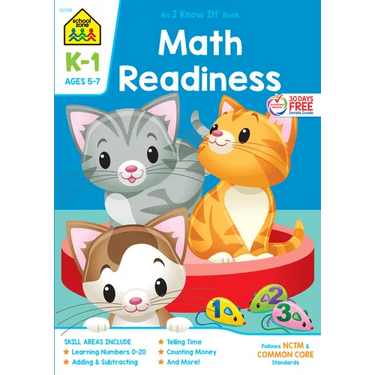 School Zone Math Readiness Grades K-1 Workbook
