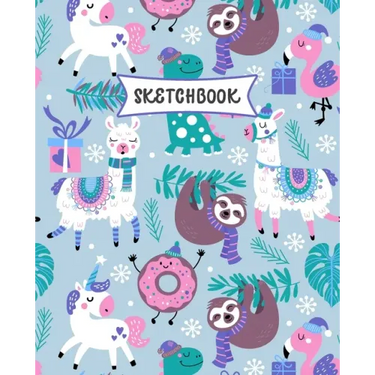 Sketchbook: Sloth, Unicorn and Llama Sketch Book for Kids - Practice Drawing and Doodling - Fun Sketching Book for Toddlers & Twee