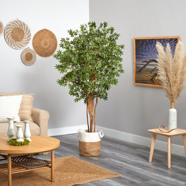 6’ Japanese Maple Artificial Tree in Handmade Natural Jute and Cotton Planter by Nearly Natural