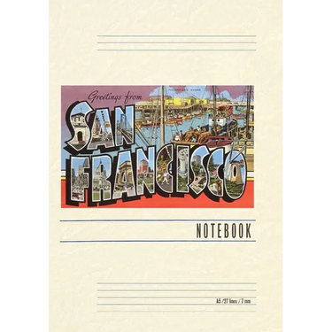 Vintage Lined Notebook Greetings from San Francisco, San Francisco, California