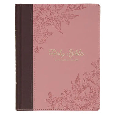 KJV Note-Taking Bible (Faux Leather Hardcover, Brown/Pink)