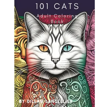 101 Cats Adult Coloring Book