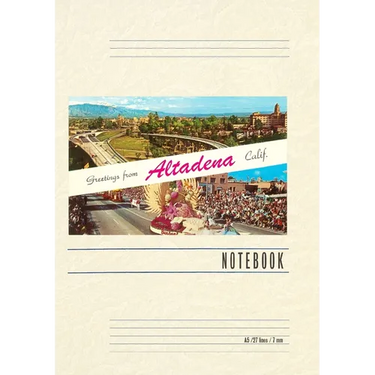 Vintage Lined Notebook Greetings from Altadena, California