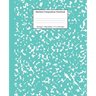 Marbled Composition Notebook: Turquoise Marble Wide Ruled Paper Subject Book