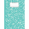Marble Notebook A4: Turquoise Marble College Ruled Journal