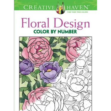 Creative Haven Floral Design Color by Number Coloring Book