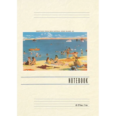 Vintage Lined Notebook Greetings from New Suffolk, Long Island, New York