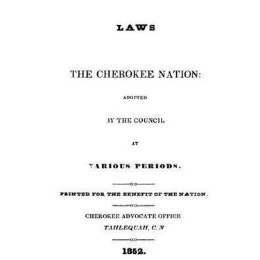 Laws of the Cherokee Nation